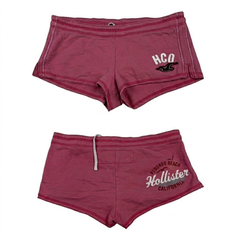 VTG Y2K Hollister Pink Sweat Mini Micro Shorts Redondo Beach Ultra Low Rise XS
